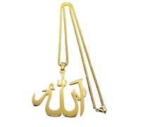 Arabic God Quran Big Pendant Necklace for Women Men Gold Color lslamic Amulet Necklaces