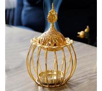 Arabic Gold Incense Burner Metal Vintage Incense Burner Aroma Incense Candle Holder Art Candlestick Decorative Candle Stand Home Decor Friendship Gift