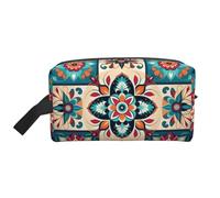 Arabic Indian Checked Pattern Portable Large-Capacity Travel Toiletry Bag (Print Models) Waterproof Makeup Storage Bag for Men and Women for Business Trips, Fitness, Bathroom, Daily Storage