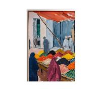 Arabic Spice Market Poster, Middle Eastern Kitchen Wall Art Canvas Poster Bedroom Decor Landscape Office Room Decor Gift 20" L X 30" W