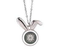 Arabic Style Black White Pattern Rabbit Necklace Pendant Bunny Animal Jewelry Gift