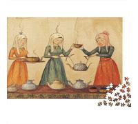 Arabic Tea Party Pictures Jigsaw Puzzles Challenge Toy Educational Games Home Decoration for Adults& Teenager Age 14 Years Up 1000pcs (75x50cm)