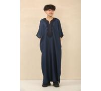 Arabic Thobes Boy's Moroccan Thobe Djellaba Jubba Robe Eid in Mid Blue | Size: 8-9 Years Arabic Thobes Mid Blue 8-9 Years