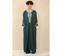 Arabic Thobes Boy's Moroccan Thobe Jubba Robe Eid Djellaba Gandoura in Green | Size: 8-9 Years Arabic Thobes Green 8-9 Years