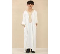 Arabic Thobes Boy's Moroccan Thobe Jubba Robe Eid Djellaba Gandoura in White | Size: 5 Years Arabic Thobes White 5 Years