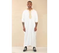 Arabic Thobes Men's Moroccan Thobe Jubba Robe Eid Djellaba Gandoura in White | Size: 58L Arabic Thobes White 58L