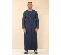 Arabic Thobes Men's Omani Eid Thobe Saudi Emirati Jubba Robe in Blue | Size: 60L Arabic Thobes Blue 60L