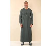 Arabic Thobes Men's Omani Eid Thobe Saudi Emirati Jubba Robe in Green | Size: 58L Arabic Thobes Green 58L