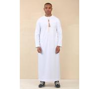 Arabic Thobes Men's Omani Eid Thobe Saudi Emirati Jubba Robe in White | Size: 58L Arabic Thobes White 58L