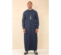 Arabic Thobes Men's Thobe Arab Saudi Emirati Islamic Clothing Jubba Robe in Blue | Size: 54L Arabic Thobes Blue 54L