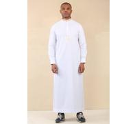 Arabic Thobes Men's Thobe Arab Saudi Emirati Islamic Clothing Jubba Robe in White | Size: 56L Arabic Thobes White 56L