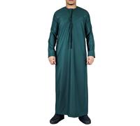 Arabic Thobes Men's Thobe Emirati Islamic Jubba Robe Eid Tassel Regular Fit in Olive | Size: 2XL Arabic Thobes Olive 2XL