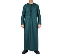 Arabic Thobes Men's Thobe Emirati Islamic Jubba Robe Eid Tassel Regular Fit in Olive | Size: XL Arabic Thobes Olive XL