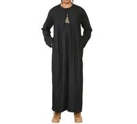 Arabic Thobes Men's Thobe Jubba Saudi Islamic Arab Eid Emirati Kaftan Jubbah Tassel Robe in Gold | Size: 2XL Arabic Thobes Gold 2XL