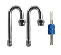 Aracey Dually Valve Stem Extensions, Set of 2Pcs,Heavey Duty, 180 Degree Metal Dual Wheel Valve Stem Extenders for for Truck Tires, RV, Trailer or Other Heavy dualies Wheel Vehicles