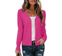 Arach&Cloz Women's Cardigans Long Sleeve Lightweight Ladies Tops Button Down V Neck Shrugs Knitwear