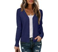 Arach&Cloz Women's Cardigans Long Sleeve Lightweight Ladies Tops Button Down V Neck Shrugs Knitwear