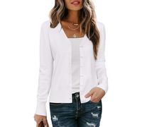 Arach&Cloz Women's Cardigans Long Sleeve Lightweight Ladies Tops Button Down V Neck Shrugs Knitwear
