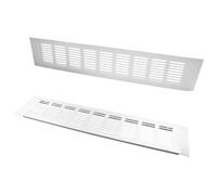 Aracombie 2 Pcs Air Vent Grille Cover, 16 x 3 Inch / 400 x 80mm Silver Rectangle Vent Cover, Stainless Steel Grill Cover for Ceiling, Wall, Cabinet, Cupboard Wardrobe Ventilation