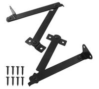 Aracombie 2 Pcs Lid Support Hinge, 180 Degree Rotatable Hinges with Screws for Doors, Windows & Storage Boxes, Black