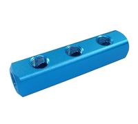Aracombie 3 Way 6 Port Air Compressor Manifold Block, Aluminum Air Hose Inline Manifold Block Splitter, 1/4 Inch NPT Threads
