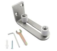 Aracombie Sliding Barn Door Bottom Floor Guide, Adjustable Ball Bearing Roller with Flush Flat Design for Smooth & Quiet Operation, Single Piece Easy Installation, Brushed Nickel