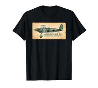 Arado Ar 68 Interwar German Biplane Fighter Diagram Info Value Graphic T-Shirt, Men, Black, XL