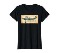 Arado Ar 68 Interwar German Biplane Fighter Diagram Info Value Graphic T-Shirt, Women, Black, M