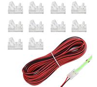 Aradoea 10 Pack 2 Pin 8mm Ccob Led Connectors with 16.4ft Extension Cable | 22 AWG Straight Pin for Cob Strip Led Connection Adapter for Waterproof LED Strip Lights for LED Strip Wire Quick Connection