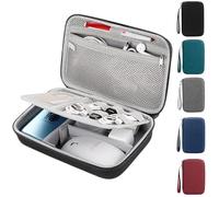 Arae Hard EVA Electronics Travel Organizer Case - Tech Pouch for Power Bank, Cables, Charger & Hard Drive - Waterproof Portable Storage Bag (Black, L)