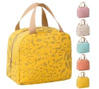 Arae Lunch Bag Women Men - Reusable Leakproof Cooler Tote | 4L Insulated Thermal Lunchbox for Office, Gym, Beach & Travel, Ink Pattern Yellow