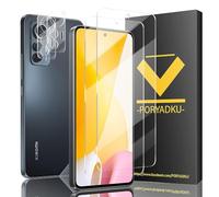 Arae Pack of 2 + 2 Screen Protectors for Xiaomi 12 Lite Tempered Glass Protection, 2 Tempered Glass and 2 Camera Protective Glass, 9H Anti-Scratch, Fingerprint ID, HD Film for Xiaomi 12 Lite 5G