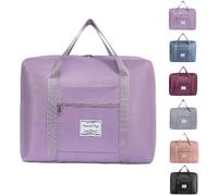Arae Travel Duffle Bag Ryanair Approved Cabin Bag, Foldable Water-Resistant Underseat Luggage Trolley, 40x20x25cm Lightweight Overnight Weekend Travel Suitcase for Women Men, Purple