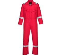 Portwest Araflame Silver Coverall, Size: 52, Colour: Red, AF73RER52