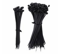 AraGlobal Black Cable Ties 150mm (6 Inch) - 2.5mm Width, Heavy Duty Nylon Zip Ties, Self-Locking for Home, Outdoor, Industrial Use - 100 Pack
