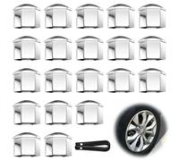 Aragon Flow 20 Pcs Wheel Nut Covers 19mm Hexagonal Lugnut Covers with Removal Tool Universal Wheel Bolt Caps Trim Covers for Most Cars SUVs Vans Exterior Wheel Protection Accessories