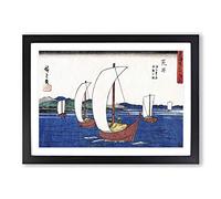 Arai by Utagawa Hiroshige Framed Print | A2 Black Framed Wall Art | Ready to Hang | Asian Nature Picture | Living Room Bedroom Lounge Office