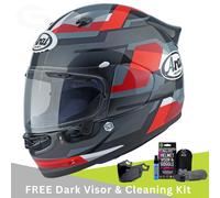 Arai Quantic Motorbike Motorcycle Helmet Abstract Red & Free Dark Visor