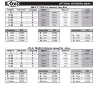 Arai Spare Interior MXV/TX4 Dry Grey/Red Iii (Medium) Grey M
