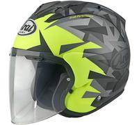 Arai SZ-R EVO Mimesis Jet Helmet, black-grey-yellow, size L for Men