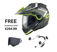 Arai Tour X 5 Trail Adventure Motorcycle Motorbike Helmet Yellow +accessories