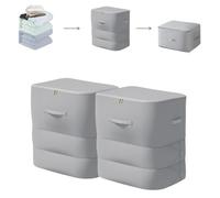 ARAINY Ultra Space Saving Self Compression Organizer, 2025 New 3-Layer Zipper Large Capacity Storage Bag, Thick Satin Fabric Heavy Duty Bags for Comforters Blankets Bedding Duvet (Gery, X-Large,2PC)