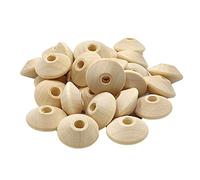 Arakierst 20PCS Wooden Abacus Beads Unfinished Loose Round Spacer Shape DIY Handmade Mom Beaded Necklace Making