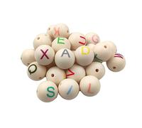 Arakierst 52pcs 15mm Round Shape Silicone Alphabet Letter Beads Mix Silicone Pearl Letter Beads Make Name for Keychain Jewelry Making DIY Beading Mom Woman Lanyard Craft