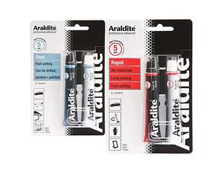 Araldite 2-Part Steel Epoxy, 2x 15ml Tubes. Metal to Metal Glue for Durable Bonding & Repairs. Usable for Ceramic, Wood and Glass Glue and Araldite® Rapid 15ml x 2 Tubes Epoxy