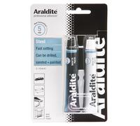 Araldite 2-Tubes Steel Epoxy, 15 ml | Metallic grey epoxy bonds most metals, fills gaps in uneven breaks and will not rust.
