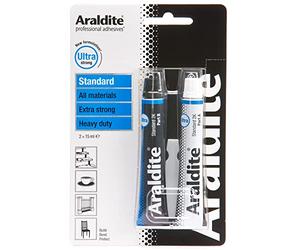 Araldite | Standard 2-Part Epoxy Resin Glue | Ultra Strong, Multipurpose & Solvent-Free Adhesive Works as Ceramic, Plastic, Metal, Jewellery & Glass Glue | For Durable Bonding & Repairs | 15ml