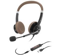 Arama USB Headset with Microphone for PC Laptop, On-Ear Computer Headphones with Noise Cancelling Mic, Wired Headset with in-line Control for Home Office Online Class Skype Zoom