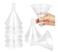 Aramanara 10 Pack 12cm Plastic Funnels, Clear Plastic Funnel with Long Spout, Multi-Purpose White Funnels for Filling Oil Laboratory Chemicals
