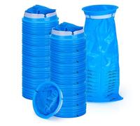 Aramanara 100 Pcs Sick Bags 1000 ml High Density Disposable Vomit Bag, Emesis Bag with Snap, Portable Barf Bags for Car Aircraft Travel(Blue)